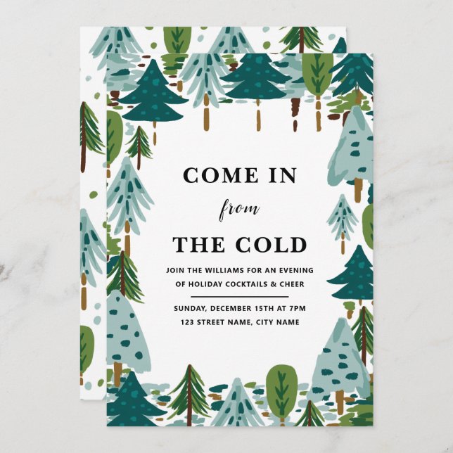 Christmas Tree Party Invitation (Front/Back)