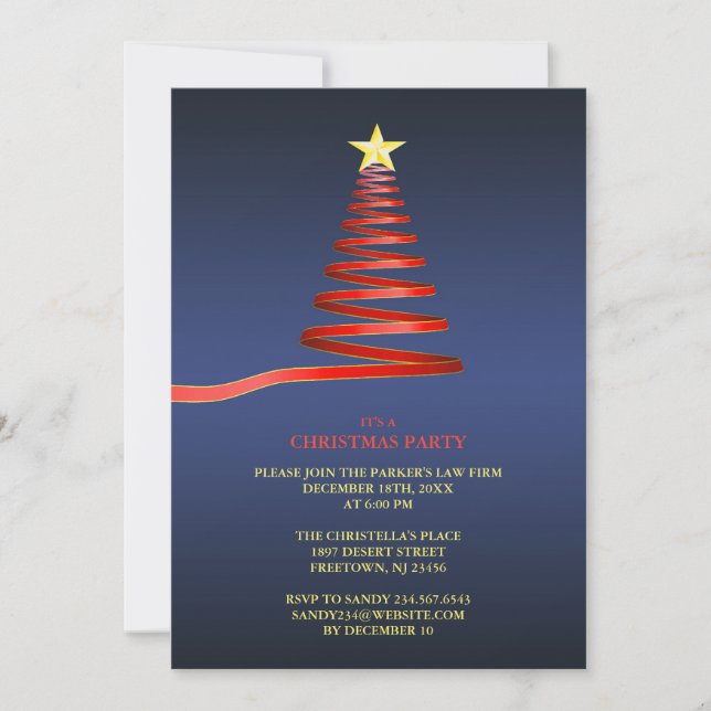 Christmas Tree Party Invitation (Front)