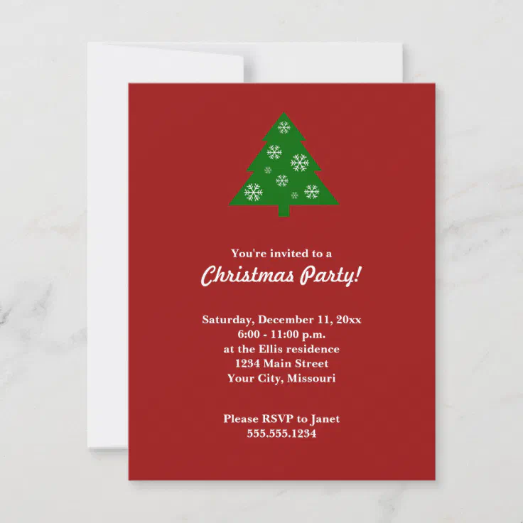 Christmas Tree Party Invitation | Zazzle