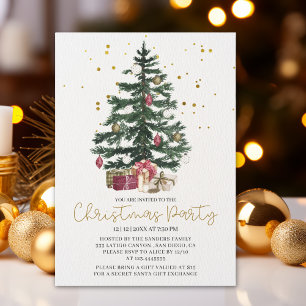 Christmas Tree Party Invitation Elegant Holiday