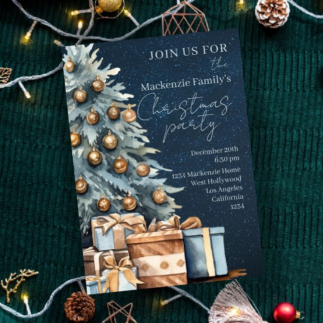  Christmas Tree Party Personalized Invitation (Christmas Tree Party Personalized Invitations by Ricaso. Hosting a holiday dinner? Invite in style)