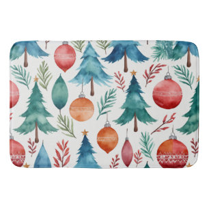 Christmas Tree Pattern Bath Mat