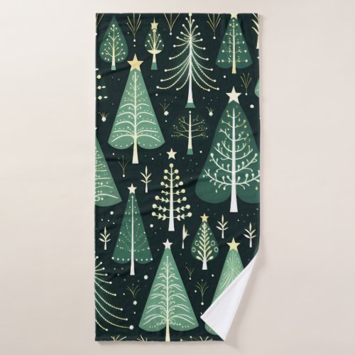 Christmas Tree Pattern Bath Towel Set