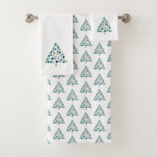 Christmas Tree Pattern Bath Towel Set