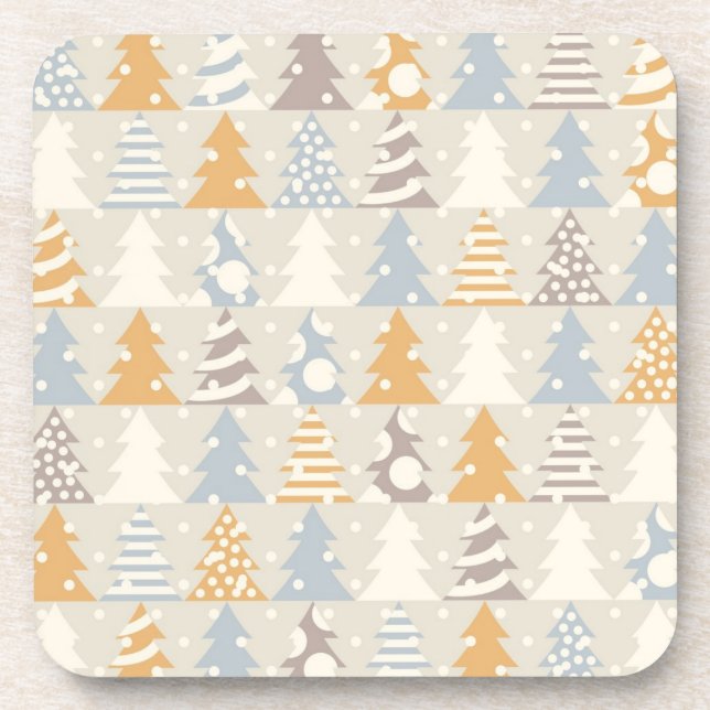 Christmas tree pattern beverage coaster (Front)