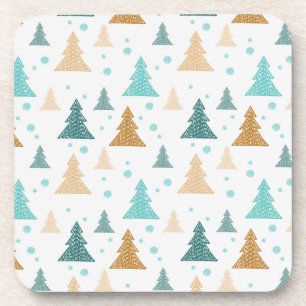 Christmas tree pattern beverage coaster