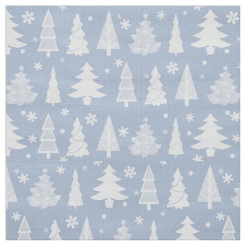 Christmas Tree Pattern Blue and White ID175 Fabric