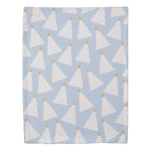 Christmas Tree Pattern Blue Duvet Cover