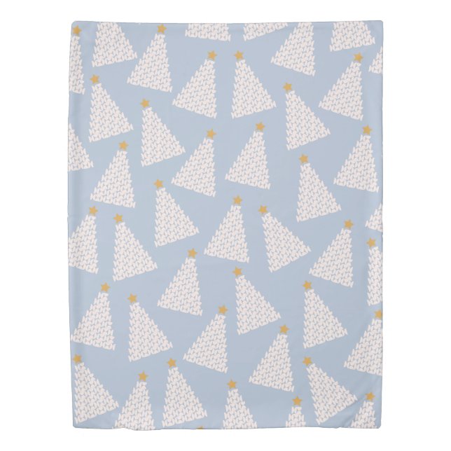 Christmas Tree Pattern Blue Duvet Cover (Front)