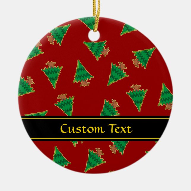 Christmas Tree Pattern Ceramic Ornament (Front)