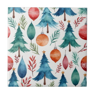 Christmas Tree Pattern Ceramic Tile