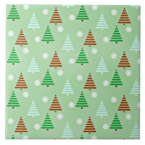 Christmas Tree Pattern Ceramic Tile