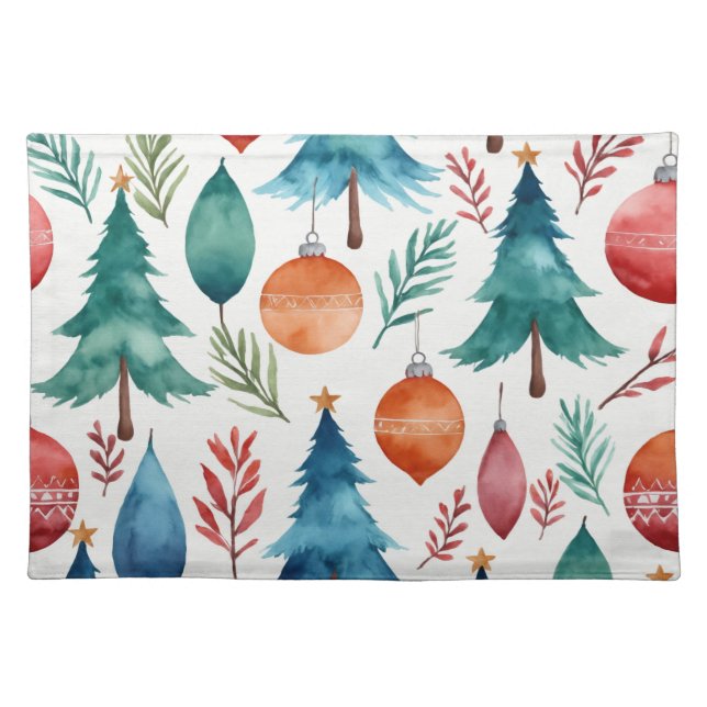 Christmas Tree Pattern Cloth Placemat (Front)
