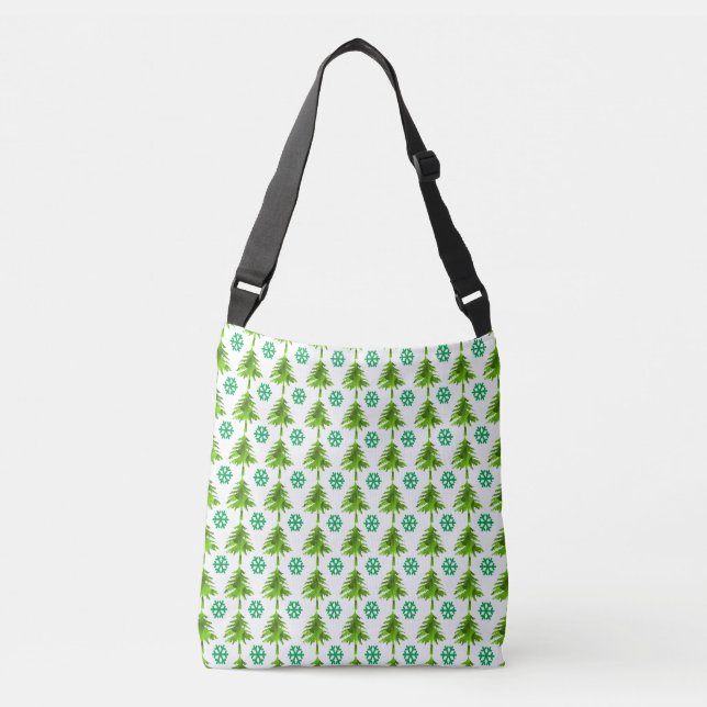 Christmas Tree Pattern Crossbody Bag (Front)
