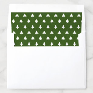 Christmas Tree Pattern Dark Green and White Envelope Liner