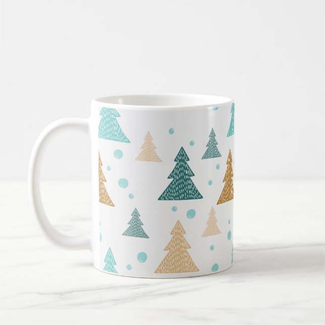 Christmas tree pattern design coffee mug (Left)