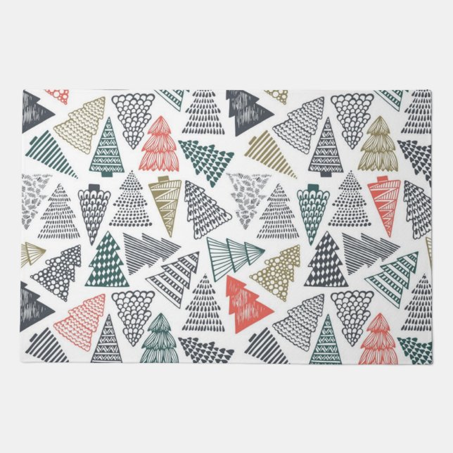 Christmas tree pattern doormat (Front)