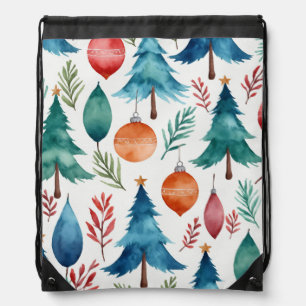 Christmas Tree Pattern Drawstring Bag