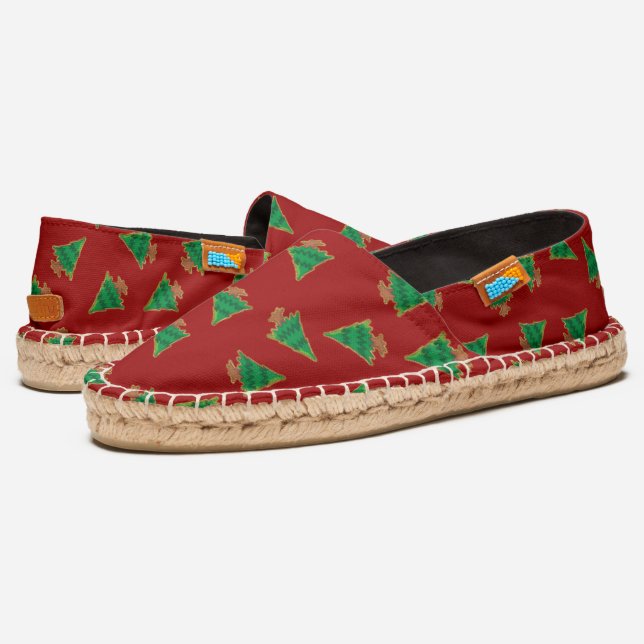 Christmas Tree Pattern Espadrilles (Angled)