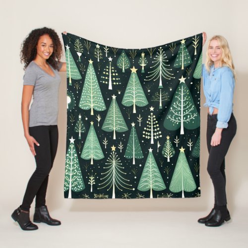 Christmas Tree Pattern Fleece Blanket