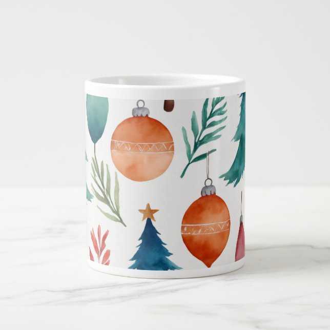 Christmas Tree Pattern Giant Coffee Mug (Front)