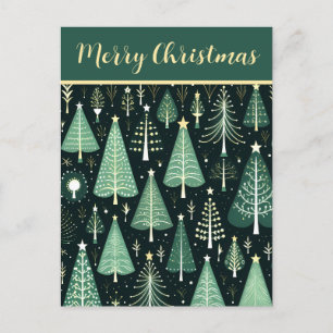 Christmas Tree Pattern Holiday Postcard
