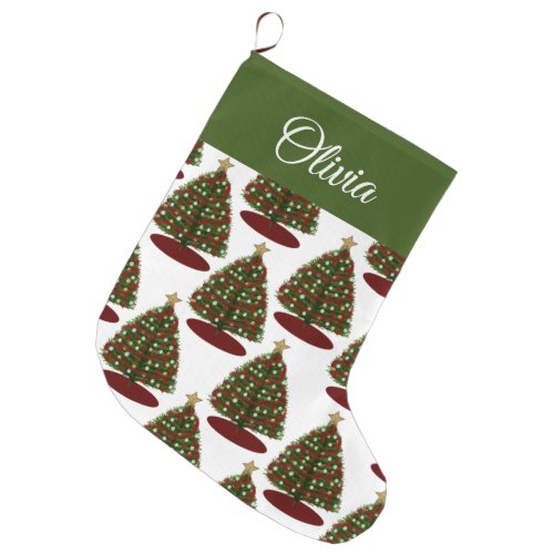 Christmas Tree Pattern  Large Christmas Stocking