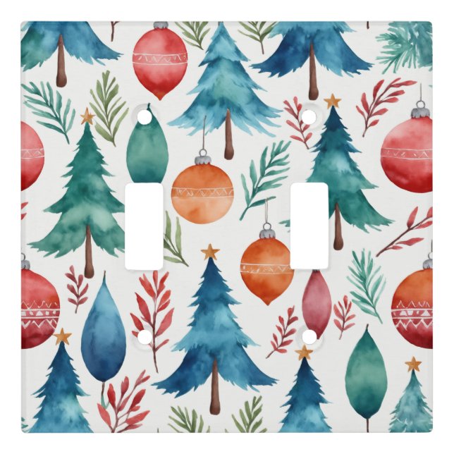 Christmas Tree Pattern Light Switch Cover (Front)