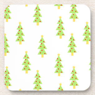 christmas tree pattern mid century modern vintage coaster