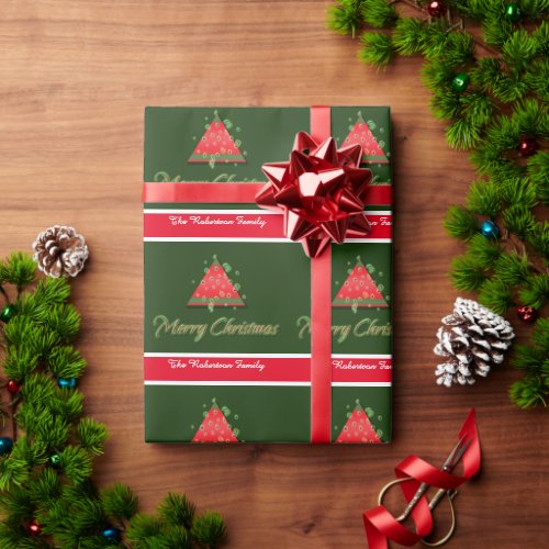 Christmas tree pattern modern trendy party wrapping paper