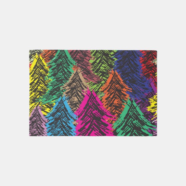 Christmas tree pattern outdoor rug (Front)