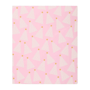 Christmas Tree Pattern Pink Metal Print