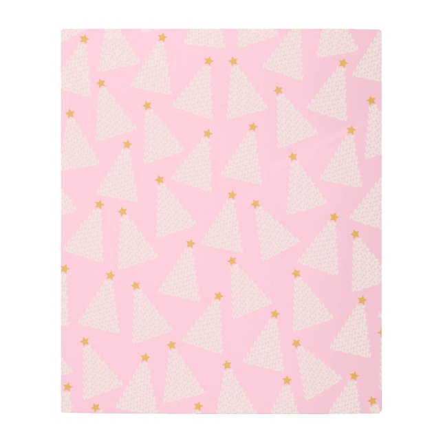 Christmas Tree Pattern Pink Metal Print (Front)