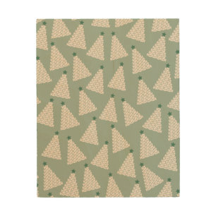 Christmas Tree Pattern Sage Green Wood Wall Art