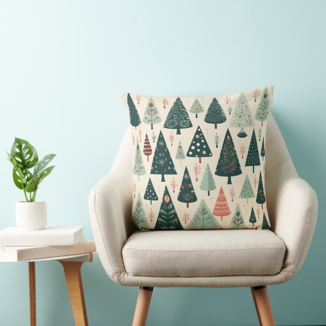 Christmas Tree Pattern Throw Pillow (Chair)