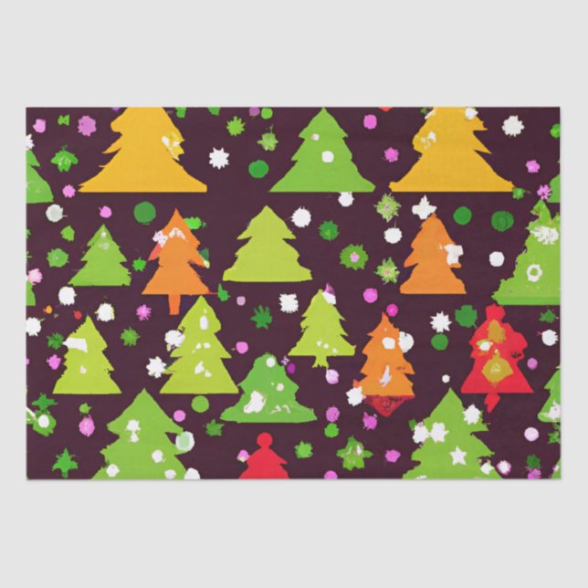 Christmas tree pattern tissue paper (Front)