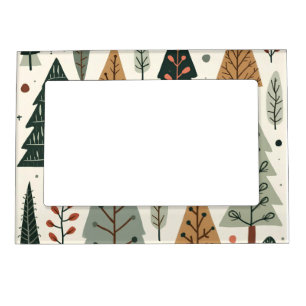 Christmas Tree Pattern vintage holiday Magnetic Frame