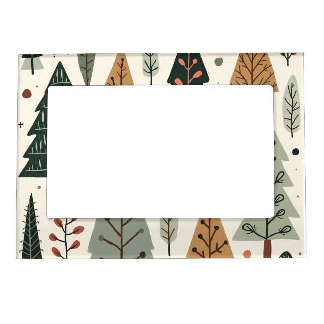 Christmas Tree Pattern vintage holiday  Magnetic Frame (Front)
