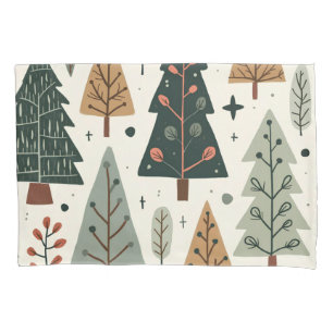 Christmas Tree Pattern vintage holiday Pillow Case