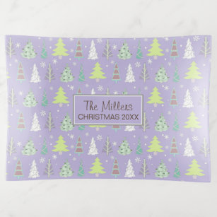 Christmas Tree Pattern Violet and Lime Green ID175 Trinket Tray