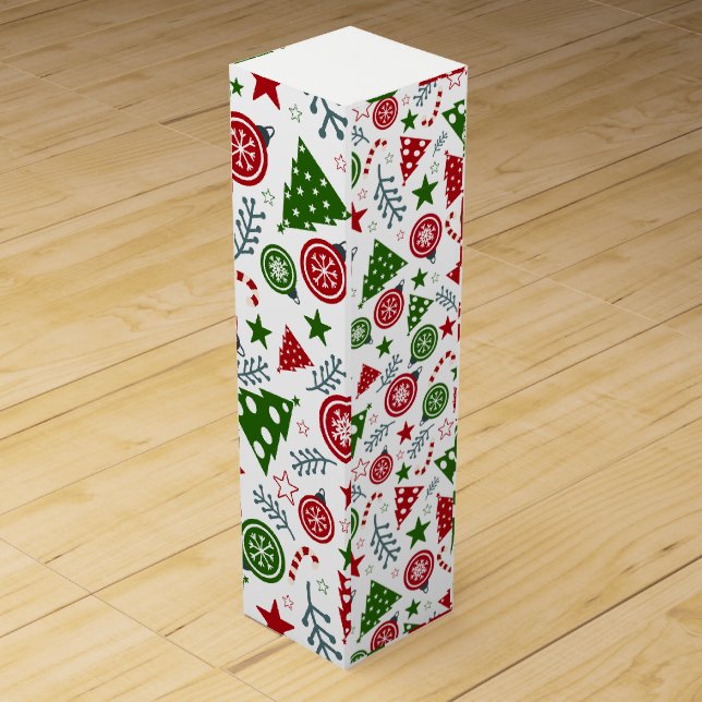 Christmas Tree Pattern Wine Box (Front)