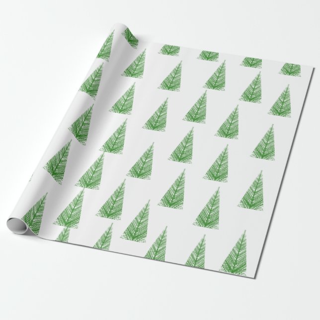 Christmas Tree Pattern Wrapping Paper (Unrolled)