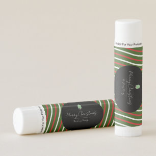 Christmas Tree Peppermint Stripes Family Name  Lip Balm