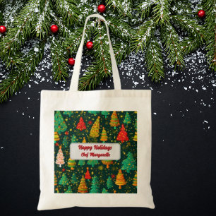 Christmas Tree Personalized Chef Gift Tote Bag