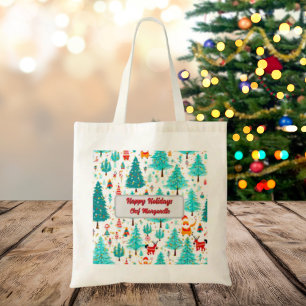 Christmas Tree Personalized Chef Gift Tote Bag