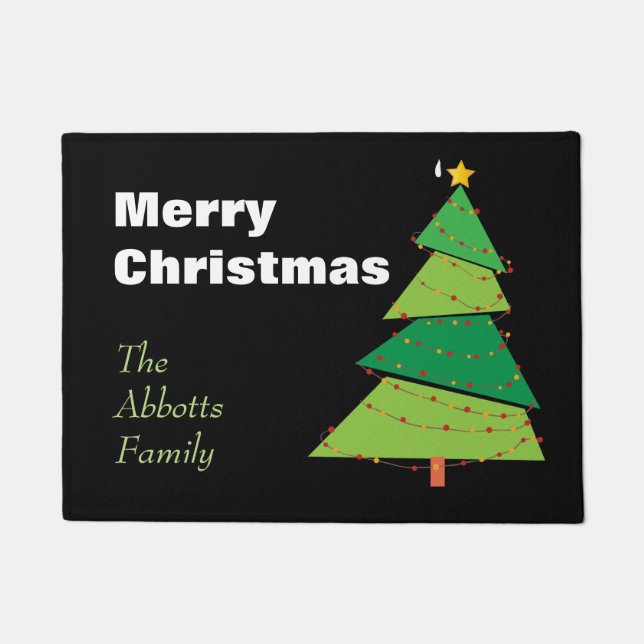 Christmas Tree-Personalized Doormat (Front)