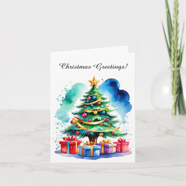 Christmas Tree Personalized Greeting Card (Front)