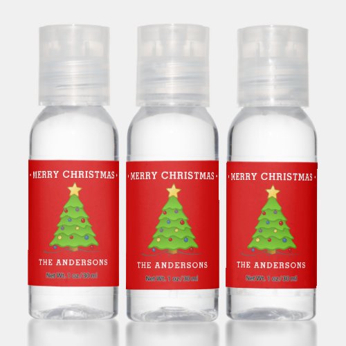 Christmas Tree Personalized Hand Sanitizer