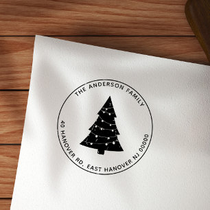 Christmas Tree Personalized Holiday Rubber Stamp