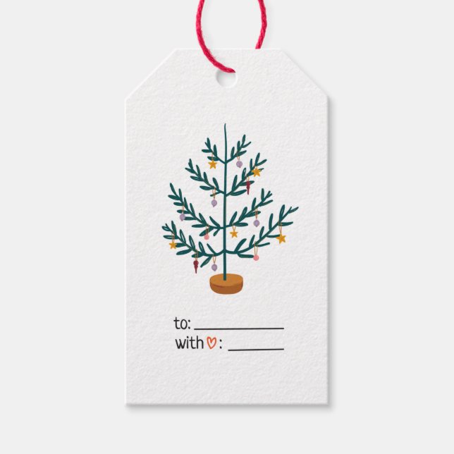 Christmas Tree Personalized Name Gift Tags (Front)